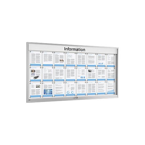Vitrina de puertas correderas para 24 x DIN A4 blanco puro (1/4)