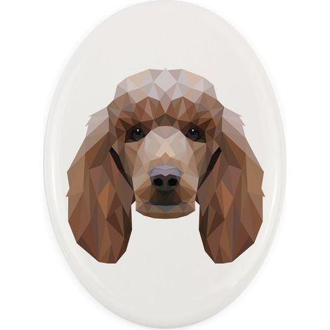 Pudel - Teller mit Foto und geometrischer Aufschrift von Art-Dog