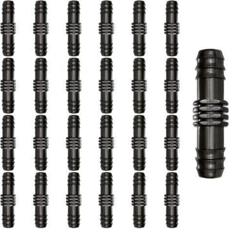 25 connecteurs de tuyaux, 16mm, plastique noir, raccord barbelé droit, système d'irrigation (1/4)