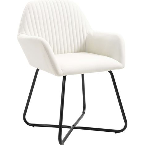 Maison Exclusive - Esszimmerstühle 2 Stk. Creme Stoff