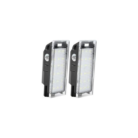 Lot de 2 feux de plaque d'immatriculation LED 18 perles Éclairage haute luminosité Compatible Twingo, Clio, Mégane, Laguna