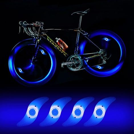 Luces azules para ruedas de bicicleta，luces impermeables para bicicleta (1/5)