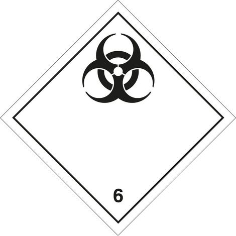 Etichetta autoadesiva o supporto alluminio A.D.R per divisione 6.2 per "Materie infettanti" 300x300mm Modello - Alluminio