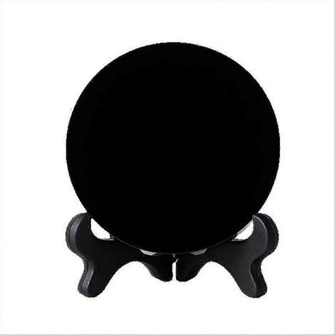 Miroir de divination rond en obsidienne noire naturelle de haute qualité, pierre de guérison, cristal, miroir pour la maison (1/4)