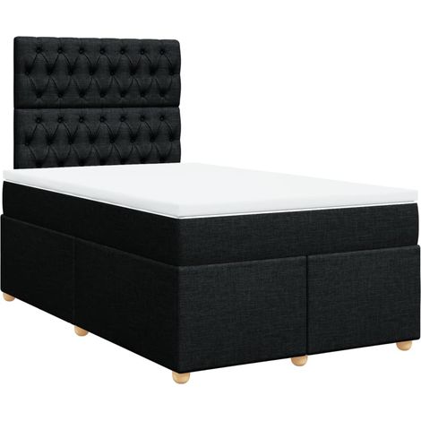 Boxspringbett mit Matratze Schwarz 120x200 cm Stoff vidaXL