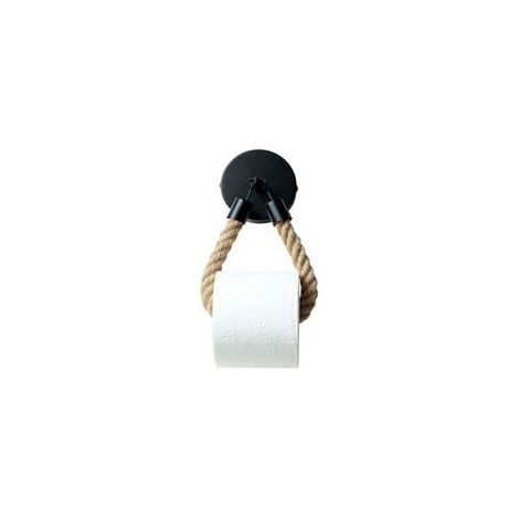 Porte-papier toilette sans perçage noir pour WC Vintage (1/3)