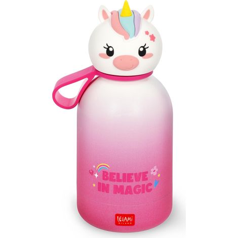 Legami - Borraccia Termica per Bambini Hot&Cold BFF, Tema Unicorn, in Inox 18/8 a Doppio Strato con Chiusura ermetica, Conserva il Caldo per 12h e il per Freddo 24h, Capacità 310 ml (1/5)