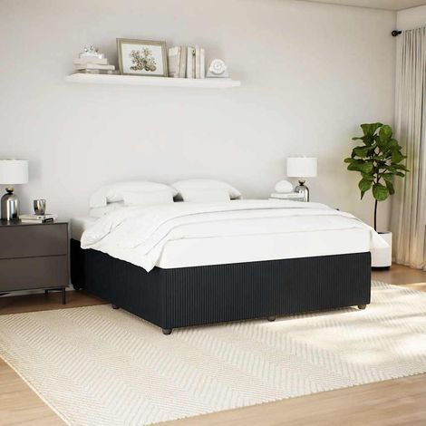 Bed Frame without Mattress Black Super King Velvet vidaXL (1/5)