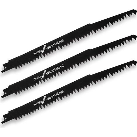 FUXTEC 3er Set Messer für 20V Akku Säbelsäge FX-E1SS20 - Säbelsäge Sägeaufsatz