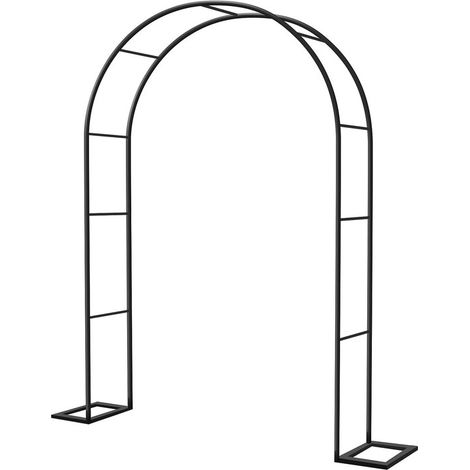 Gartenbogen Pflanzenständer Rankhilfe für Kletterpflanzen Gartendekoration Verstärktes Eisen 1,8 x 2,2 m Schwarz (1/5)