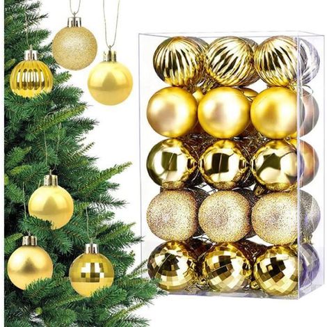 Ornements de Noël - - Boules dorées - 30 pcs - Plastique - 6 cm (1/5)
