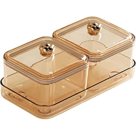 Plateau de service compartimenté pour fruits secs, idéal pour le salon, la salle à manger ou les en-cas, blanc, 2 compartiments (1/4)