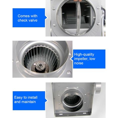 Ventilatore da bagno in metallo da 4 pollici, 250 m³/h - Silenzioso, a scomparsa, 110 Pa, IPX2, 220 V - 52 W - DPT10-11C (1/4)