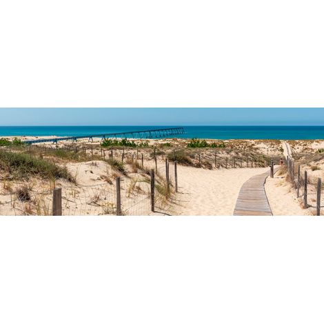 Tableau sur toile accès plage 30x97 cm - Impression sur Toile Murale Décorative - Image imprimée en HD sur Toile - Toile sur Châssis en Bois FSC - Fabriqué en France (1/5)