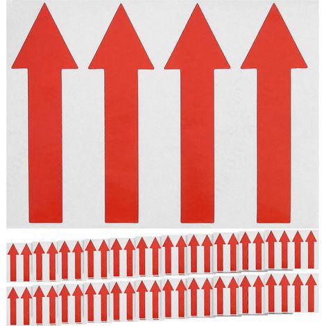 100 autocollants fléchés adhésifs pour signalisation.-10x3cm-Red