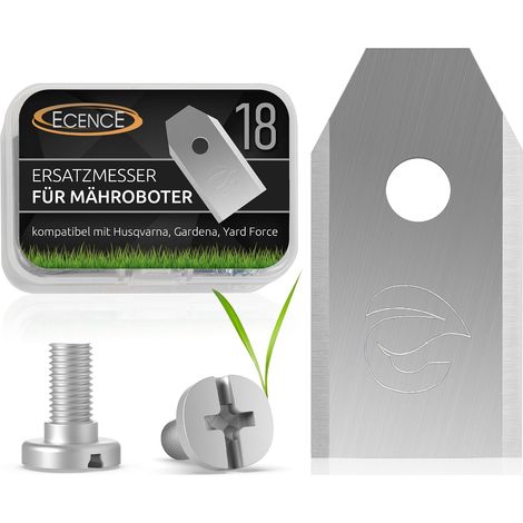 18 Lames Robot Tondeuse, Acier Inoxydable, Vis Incluses, Pour Husqvarna, Gardena, Sileno (1/5)
