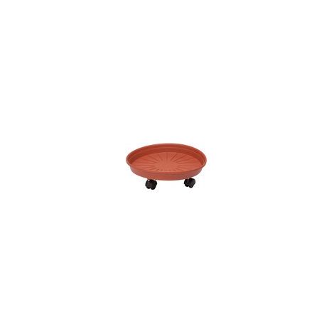 SOTTOVASO MARGHERITA C/RUOTE 55X8HCM TERRACOTA