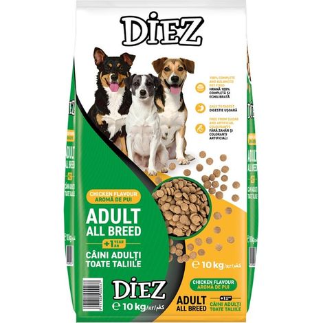 Croquettes pour chiens Diez au poulet, 10 kg