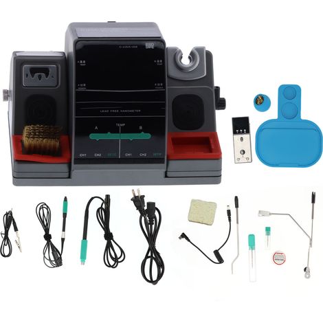 Station de soudage 2-en-1, montée rapide en température, contrôle précis, compatible pointes JBC T3602, prise US AC110V, fer à souder professionnel. (1/5)