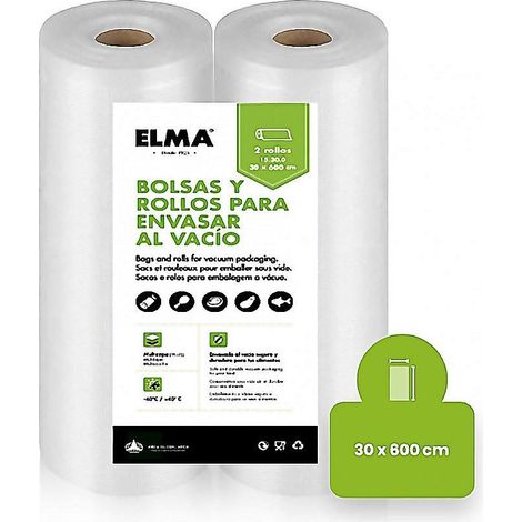 ELMA rollo bolsa envasar 30x600cm. blister 2 , Rollos 15.30.0. Bolsas para envasar. Conserva los alimentos de una manera fácil y duradera, realizando el envasado en las bolsas gofr