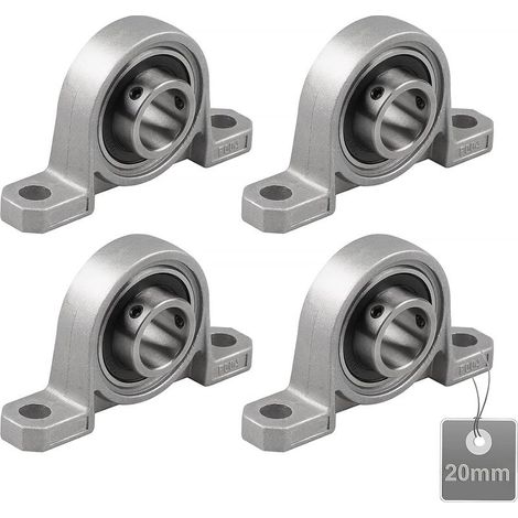 Lot de 4 roulements à billes 20mm Alliage de zinc Faible friction Pour machines et équipements mécaniques