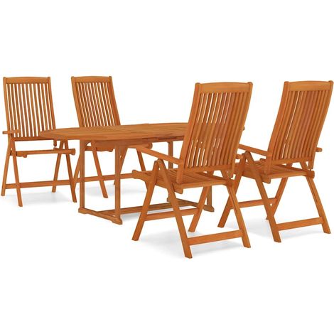 Maison Exclusive - 5-tlg. Garten-Essgruppe Massivholz Eukalyptus (1/5)