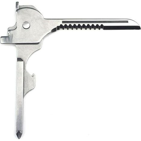 Mini outil multifonction pliable 6 en 1 : clé, pince à ressort, ouvre-bouteille (1/4)