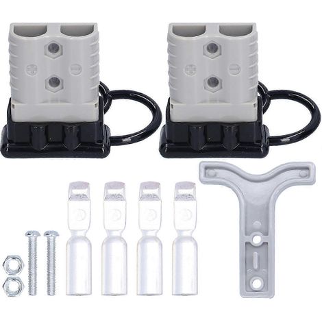 Connecteur Batterie 120A 600V Rapide Débranchement Léger Robuste Prise Femelle Mâle Gris pour Système Électrique (1/5)