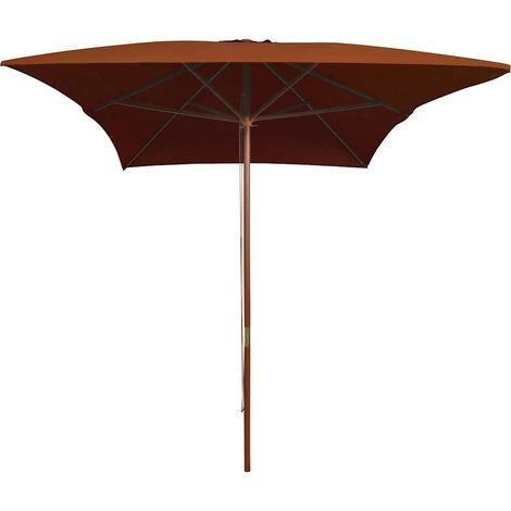 Maison Exclusive - Sonnenschirm mit Holz-Mast 200x300 cm Terrakot (1/5)
