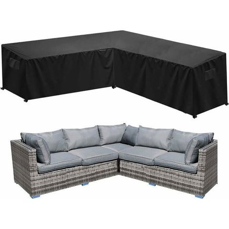 Housse de canapé d'angle de jardin imperméable en tissu Oxford 420D anti-poussière pour meubles de jardin-270 x 270 x 90 cm (1/5)