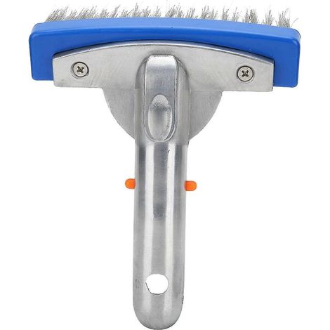 Brosse de piscine en acier inoxydable, 14 cm, pour parois, fond, marches et carrelage. Poils adaptés aux saletés courantes.-AquaForge (1/4)