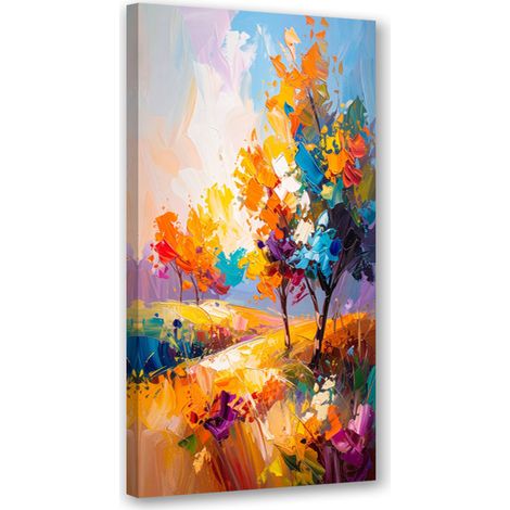 Wandbild Bunte Bäume Landschaft Imitation Farbe 40x80 cm (1/5)