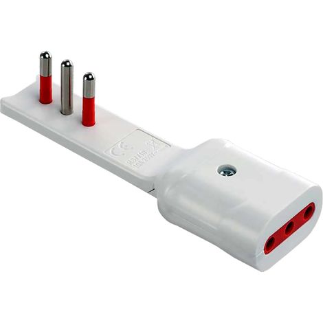 ROSI 7710B ADATTATORE 90 ULTRAPIATTO PRESA 10A 2P+T BCO