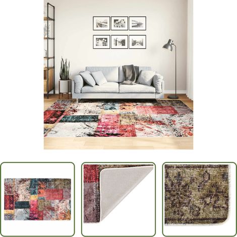 Tapis velours - Tapis lavable Patchwork 160x230 cm multicolore (1/5)