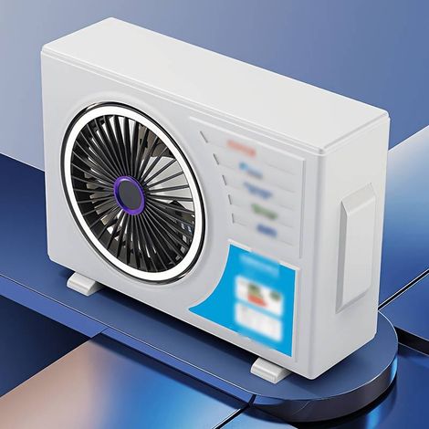 Portable desktop fan, rechargeable silent air conditioner  Silent portable desktop fan, white (1/5)
