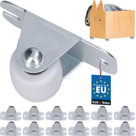 KOTARBAU® Ruote fisse per mobili, armadi, in gomma bianca, 22 mm, set da 12 (1/5)