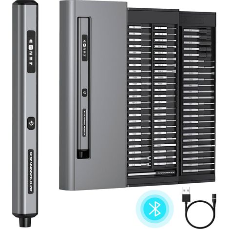 Kit de tournevis électrique intelligent, visseuse de précision 70-en-1 avec application Bluetooth et écran OLED, embouts en acier S2, kit d'outils de mécanique de précision pour ordinateur (1/5)