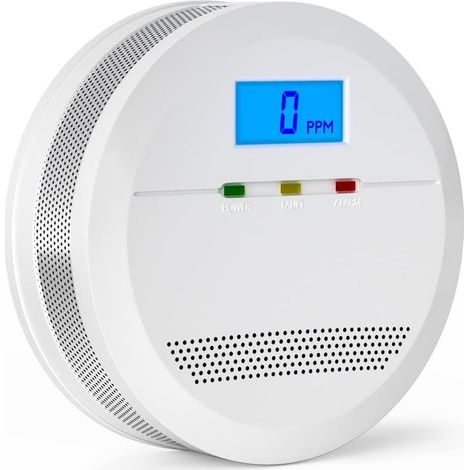 Detector de monóxido de carbono certificado EN 50291, detector de alarma de CO con pantalla digital, batería reemplazable, alarma de CO para el hogar, garaje, caravana, autocaravana. (1/5)