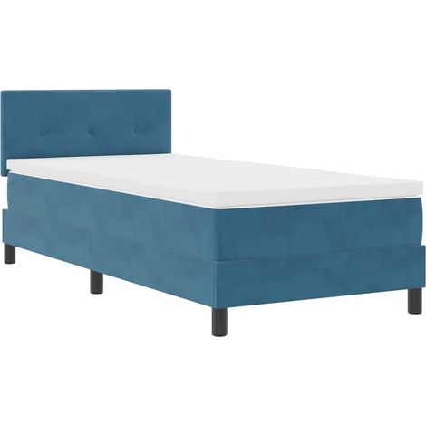 Maison Exclusive - LED Boxspringbett mit Matratze Dunkelblau 90 x