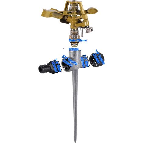 Drehbarer Sprinkler mit Rocker, Robuste Konstruktion, Einstellbarer Sprühwinkel, Sprinkler-Halter (1/2)