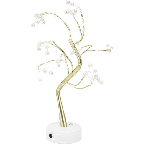 [Bonsai-Tischlampe] [Stabil und sicher] [USB-Kabel] [36 weiche LED-Lichterketten] – Flexible Zweige zum Selberbauen [326 g, robuster Kunststoff] für Zuhause, Büro und Partydekoration (1/5)