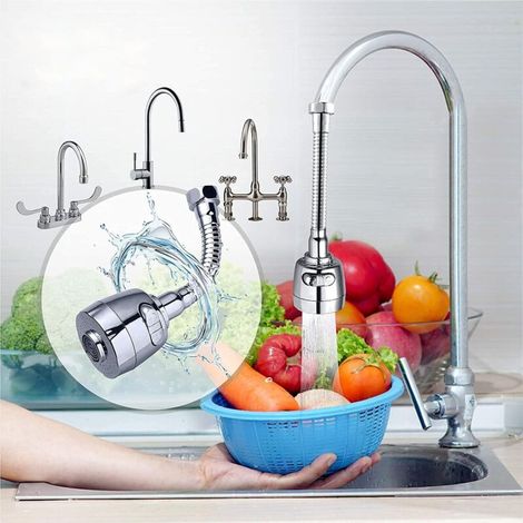 Aérateur De Robinet, Robinet Rotatif à 360 °, Éjecteur De Filtre à Économie d'Eau Réglable, Utilisé Pour La Tête De Buse De Robinet Flexible De Cuisine Et De Salle De Bain (longue) (1/3)