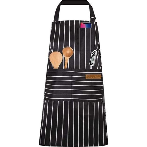 Tablier de cuisine réglable avec poches – Coton résistant, idéal pour chef, boulanger ou barbecue, unisexe (1/5)