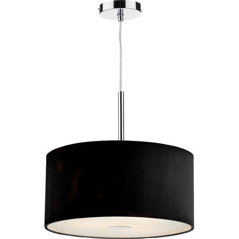 DAR ZARAGOZA - Suspension cylindrique noire 400 mm, 3x E27 (1/5)