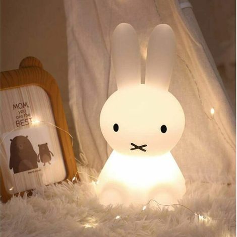 Veilleuse LED en silicone lapin coloré, 28 cm, décoration chambre enfant, lampe de chevet – DELKEVIC (1/5)