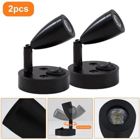 Lampe De Lecture LED - 12 V - 6000 K - Réglage Angle 180° - Pour Camping-Car Fourgonnette Bateau - Lot De 2 (1/5)