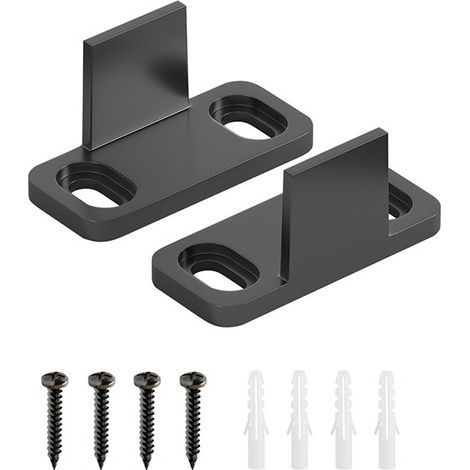 Guide de Porte coulissante, Guide de Sol de Porte de Grange, 2 pièces de quincaillerie de Guide inférieur réglable Non Fendu,Guide de Plancher Porte coulissante (1/4)