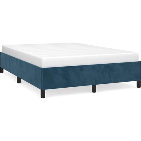 Maison Exclusive - Giroletto senza Materasso Blu Scuro 140x190 cm in Velluto (1/5)