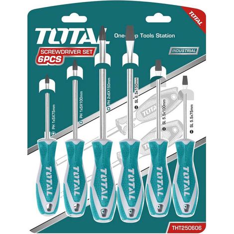 SET CACCIAVITI 6pz TAGLIO E CROCE GIRAVITI PROFESSIONALI TOTAL (1/5)