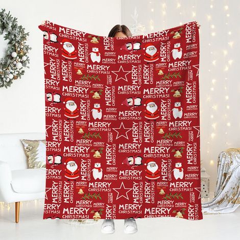 Plaid De Noël - Plaid En Peluche Française - 150 x 200 cm - Pour Canapé Bureau Chambre Voiture Extérieur - 1 Pièce (1/5)
